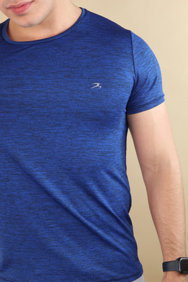 Playera Deportiva Hombre Running Gym Azul Rey Manga Corta